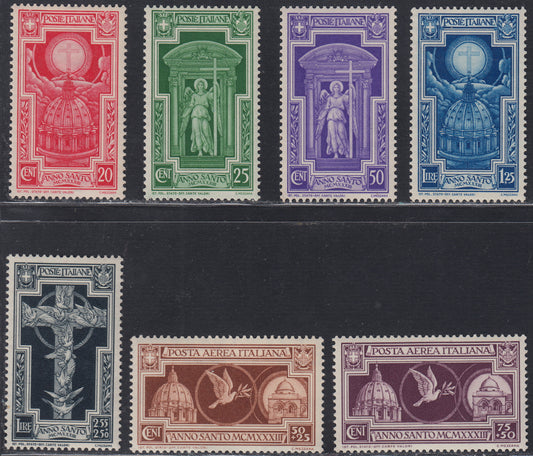 RN252 - 1933 Holy Year, new set of seven values ​​with intact rubber (345/9 + A54/55)