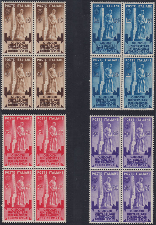 RN273 - 1933 - University Games, complete set of four new values ​​with intact rubber (341/344)