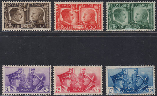 RN283 - 1941 - Italian-German Brotherhood of Arms, new set of six stamps with intact rubber. (452/457)