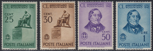 RN291 - 1942 - 150th anniversary of the birth of Gioacchino Rossini, new set of four values ​​with intact rubber. (466/469)