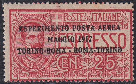 RN294 - 1917 - Overprinted Espresso stamp c. 25 new red with intact rubber. (1)