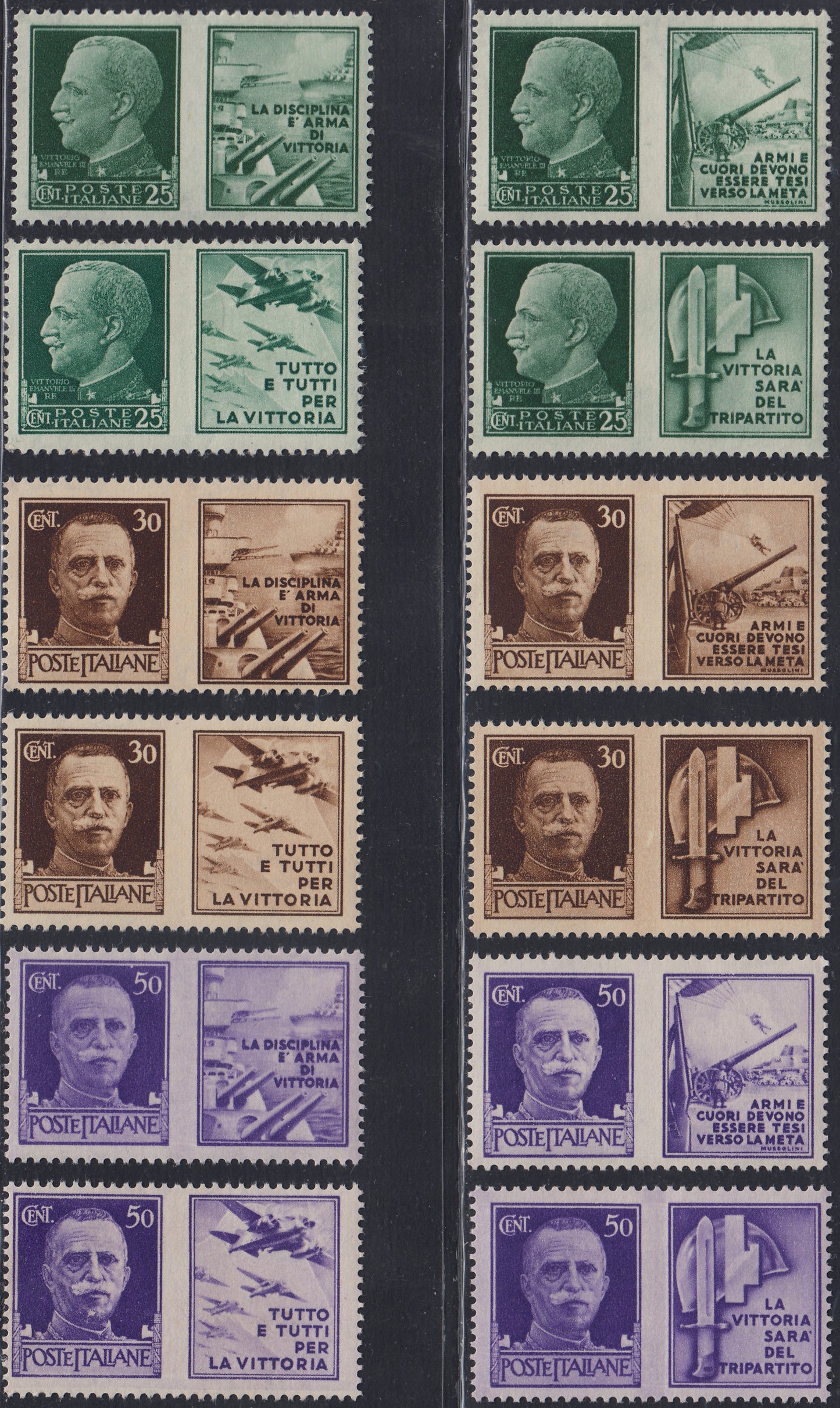 RN307 - 1942 - War propaganda complete set of 12 new stamps with intact rubber (1/12)