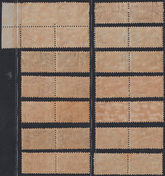 RN327 - 1927/8 - Pacchi Postali, stemma e cifra su due sezioni con nodo di Savoia al centro, serie dei 13 valori nuova gomma integra (S2101, 7/19)