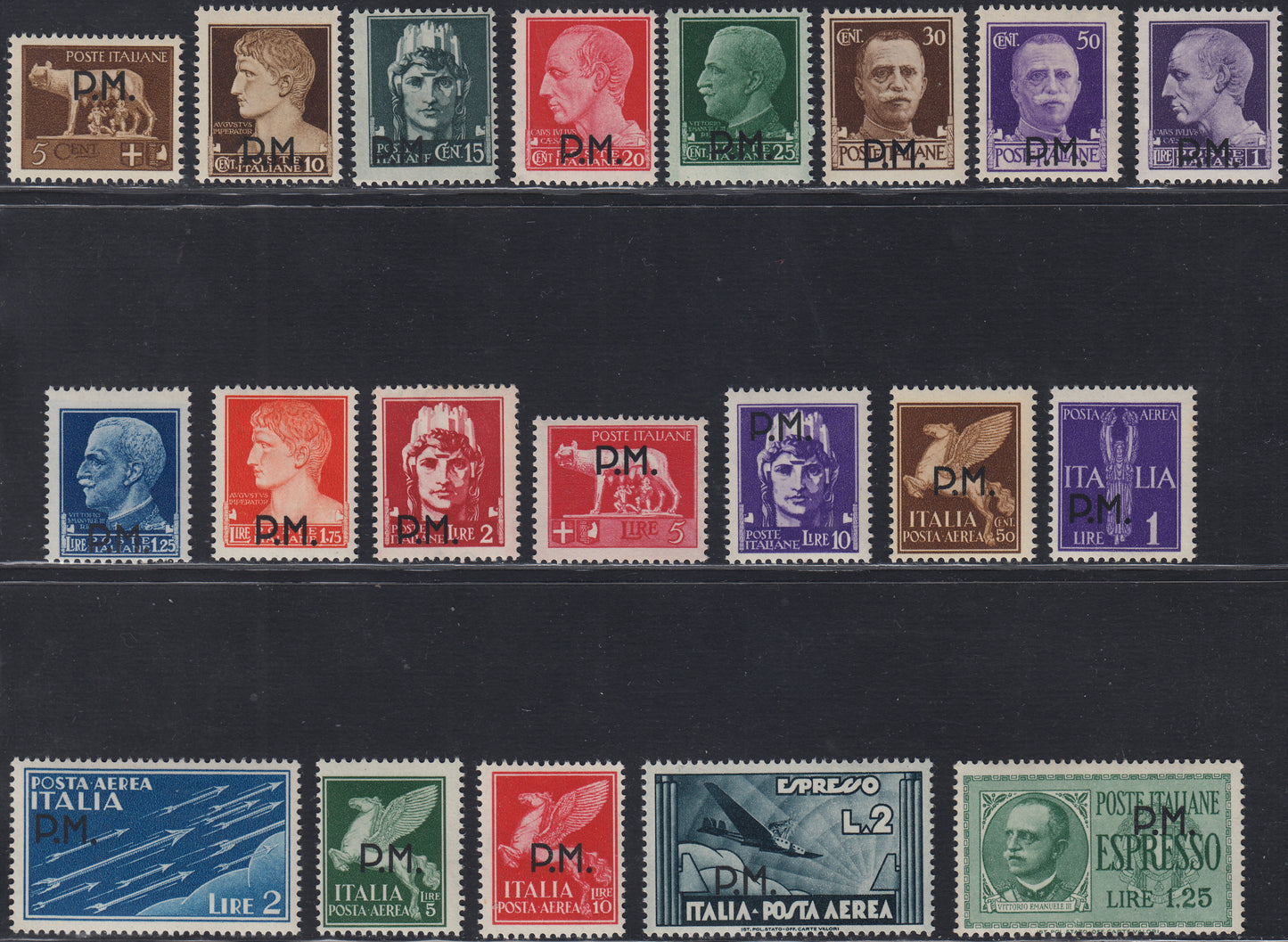 RN333 - 1942 - Military Post, complete series of 20 new examples with intact rubber (S2600, 1/20).