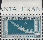 RN357 - 1930 - Crociera Transatlantica del Generale Balbo, L. 7,70 celeste e grigio nuovo con gomma integra (25)