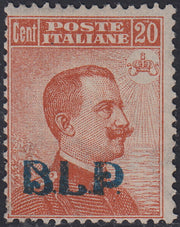 RN357 - 1921 - Michetti c. 20 arancio soprastampa BLP Litografica del I tipo nuovo con gomma integra (2).