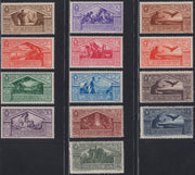 1930 – Virgilio, Ten cuttings of an advertising poster on thick cardboard with a perforated impression printed in black in the outline and diagonally the wording SAGGIO in block capitals.