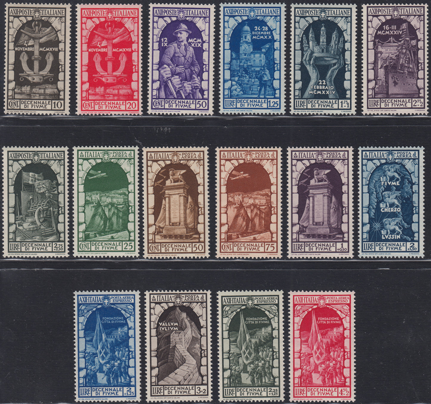 RN397 - 1930/41 - Insieme di sette serie complete del periodo nuove con gomma originale integra (269/71+350/56+A60/68+449/51+458/69).