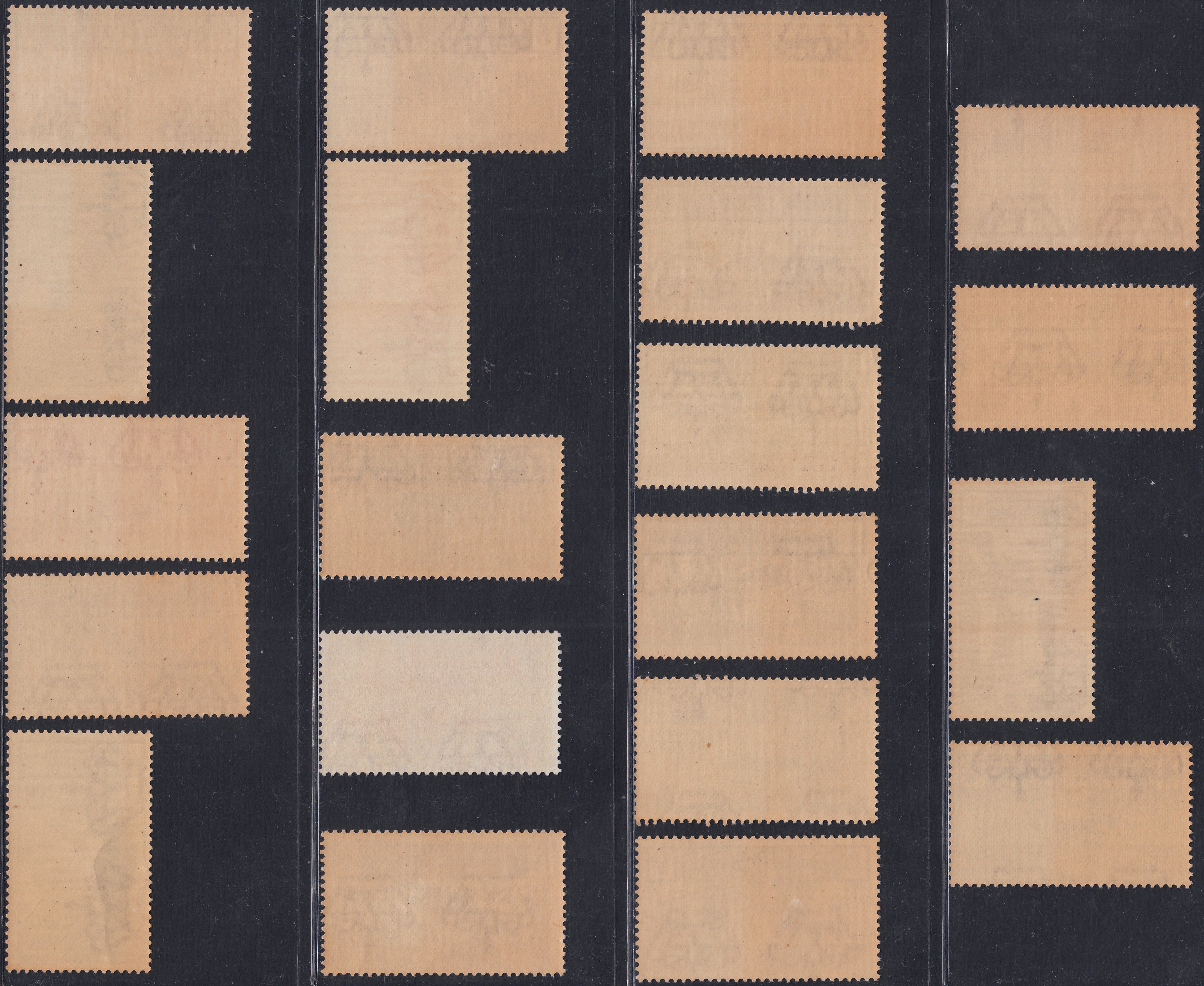 1930 – Virgilio, Ten cuttings of an advertising poster on thick cardboard with a perforated impression printed in black in the outline and diagonally the wording SAGGIO in block capitals.