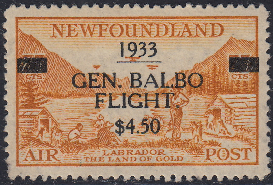 RN425 - 1933 - New Foundland, Terranova, volo del Generale Balbo $4,50 arancione nuovo gomma integra (SG 235, Y&T 18)