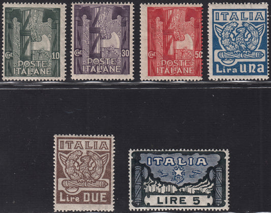 RN427 - 1923 - Anniversario della Marcia su Roma, serie completa di sei valori nuova con gomma integra (141/146).
