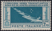 RN444 - 1930 - Crociera Transatlantica del Generale Balbo, L. 7,70 celeste e grigio nuovo con gomma originale (25)