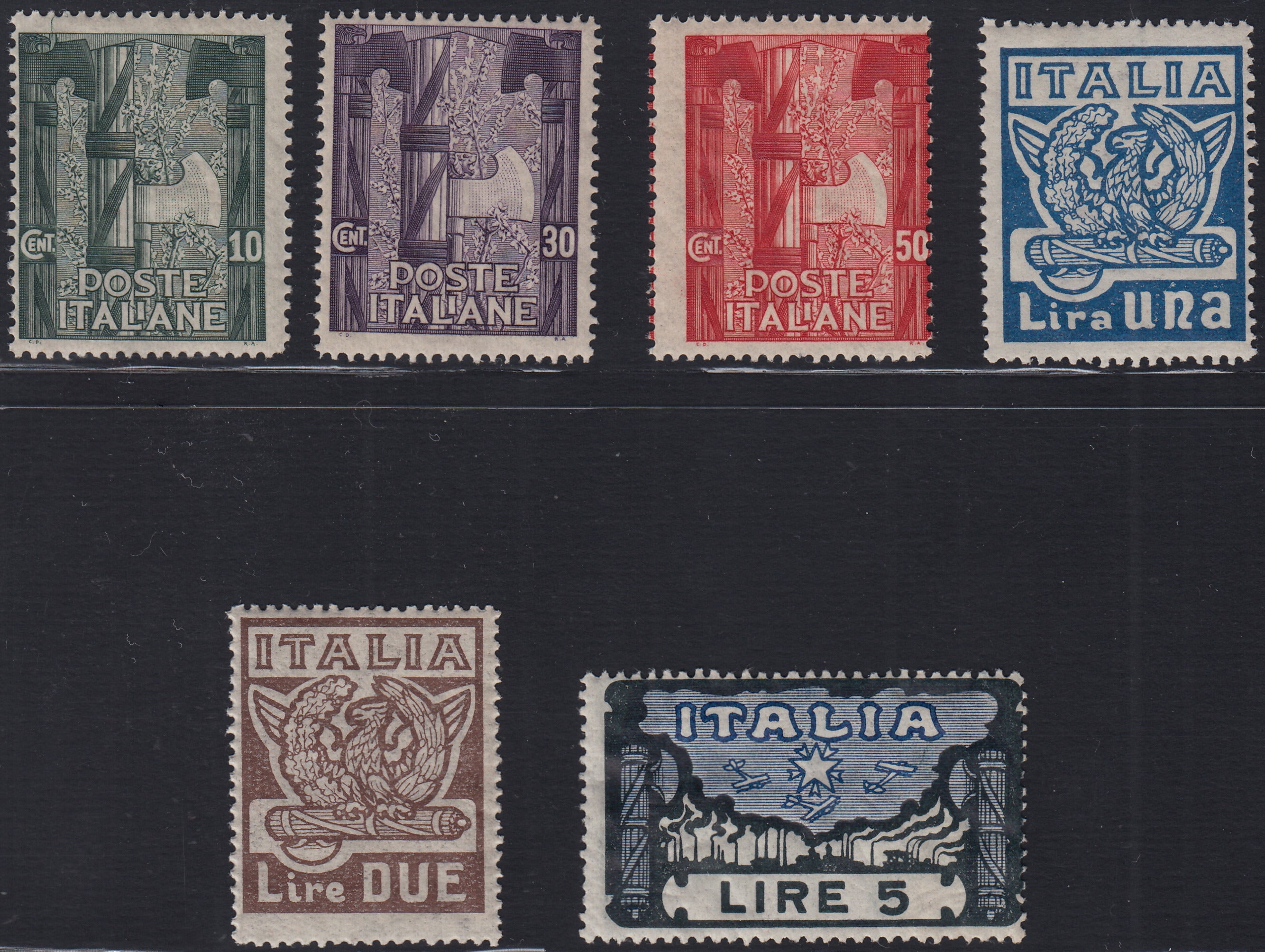 RN451 - 1923 - Anniversario della Marcia su Roma, serie completa di sei valori nuovi con gomma integra (141/6)