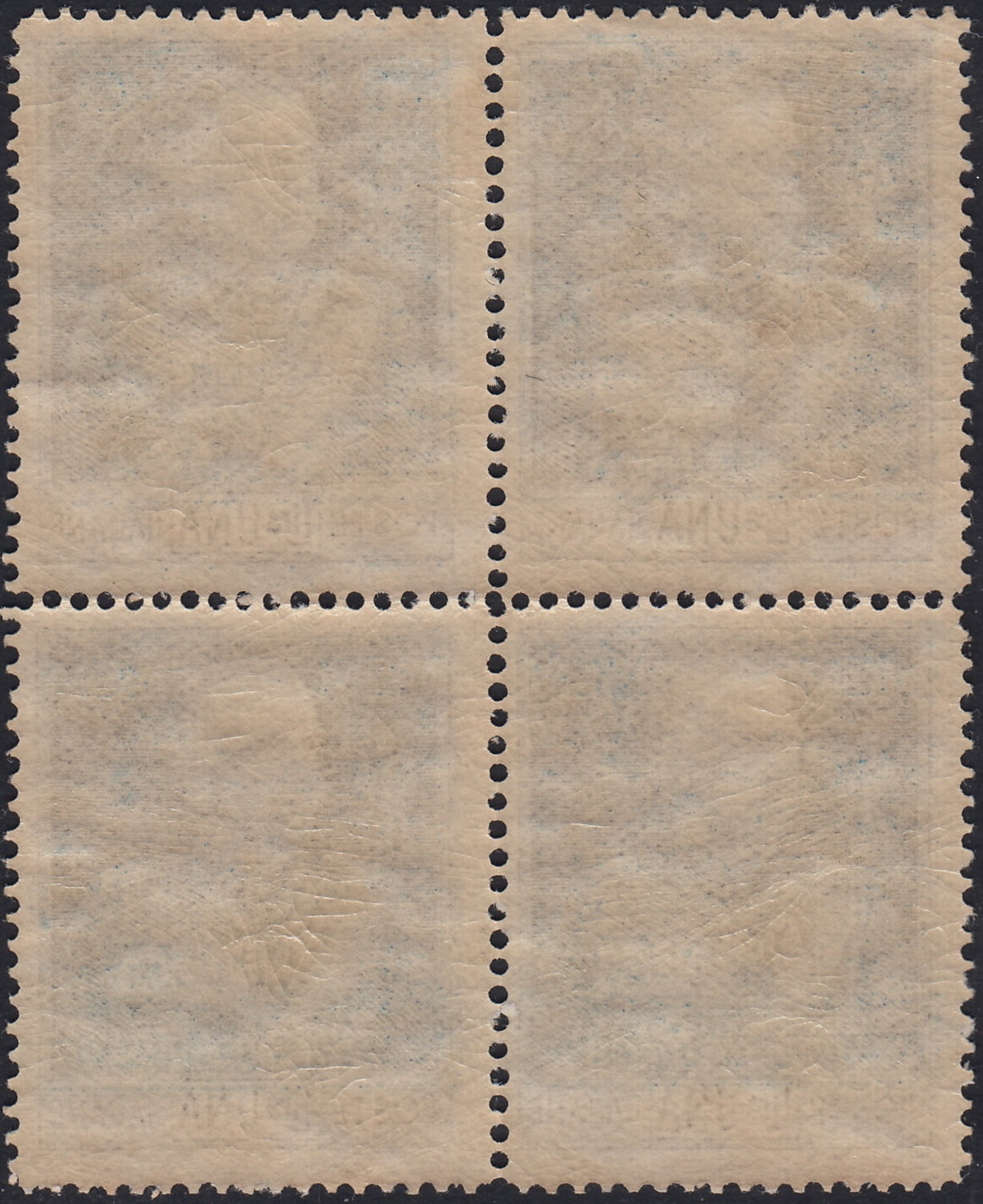 RN457_1 - 1925/26 - Regno d'Italia, Giubileo del Re, L. 1 azzurro dentellatura 13 1/2 quartina gomma originale (187)