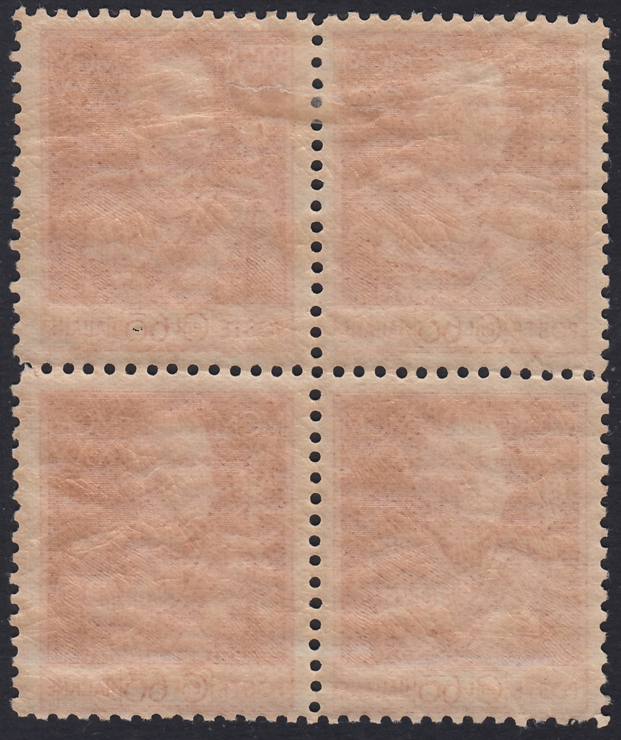 RN457_2 - 1925/26 - Regno d'Italia, Giubileo del Re, c. 60 carminio dentellatura 11 quartina gomma originale (189)