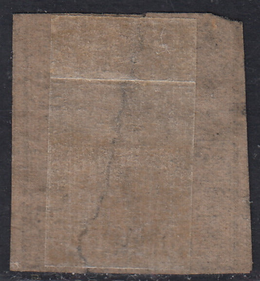 ROM52 - 1859 - 1 baj marrón gris usado con cancelación de cuadrícula (2)