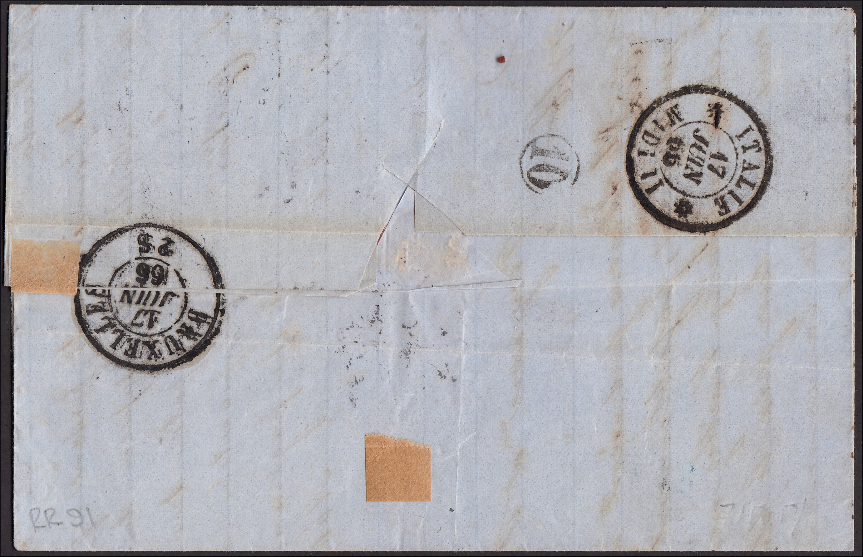 CG46 - 1879 - Issue De La Rue Turin edition c. 30 dark brown on letter from Camogli to Costantiopoli 11/8/78 (T19)