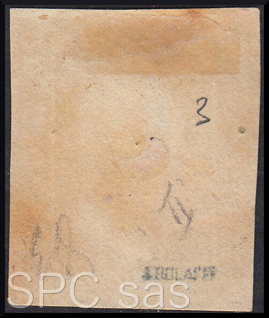 RS501 - 1859 - Effigie di Federico II di Borbone, 1 grana bruno oliva chiaro II tavola usato (4c)