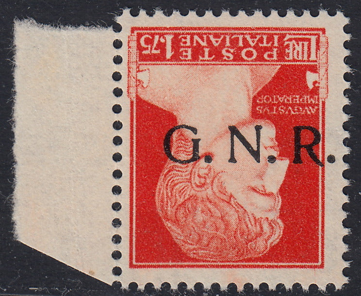 1944 - Imperiale L. 1.75 orange with GNR Verona overprint in black upside down, new with intact gum (481a)