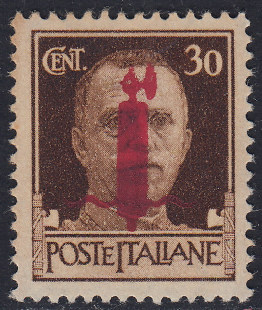 1944 - Imperial c. 30 brown with "l" type overprint of FLORENCE in lilac carmine, new with intact rubber (492/I)