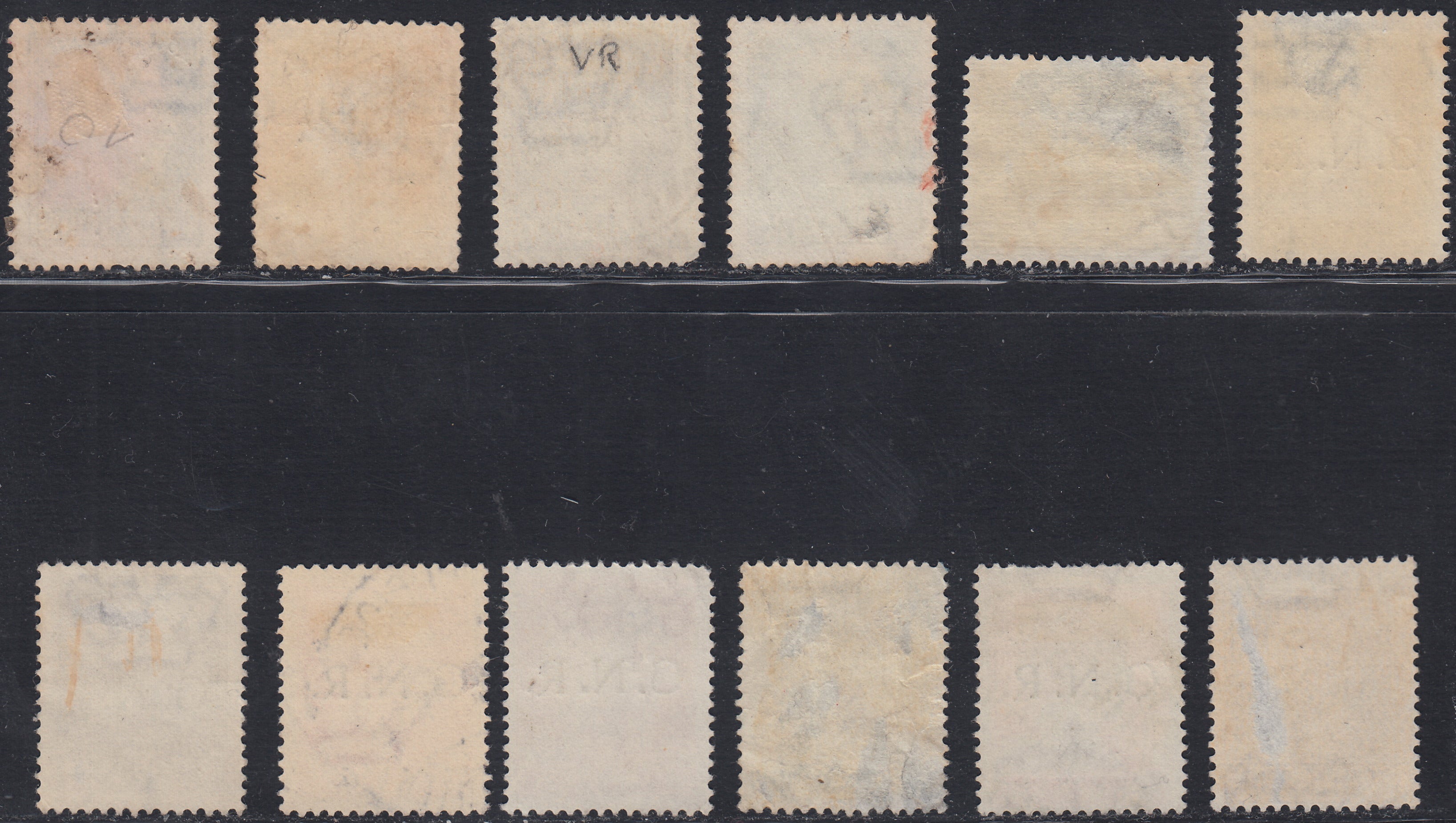 RSI489 - 1944 - Francobolli di Regno soprastampati GNR tiratura di Verona, serietta di 12 valori usata (470/475 + 477/481 + 486)