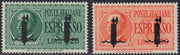 RSI546 - 1944 - Espressi di Regno con soprastampe di Prova Fascetto tiratura di VERONA, due fascetti neri nuovi gomma integra (P1, P2)