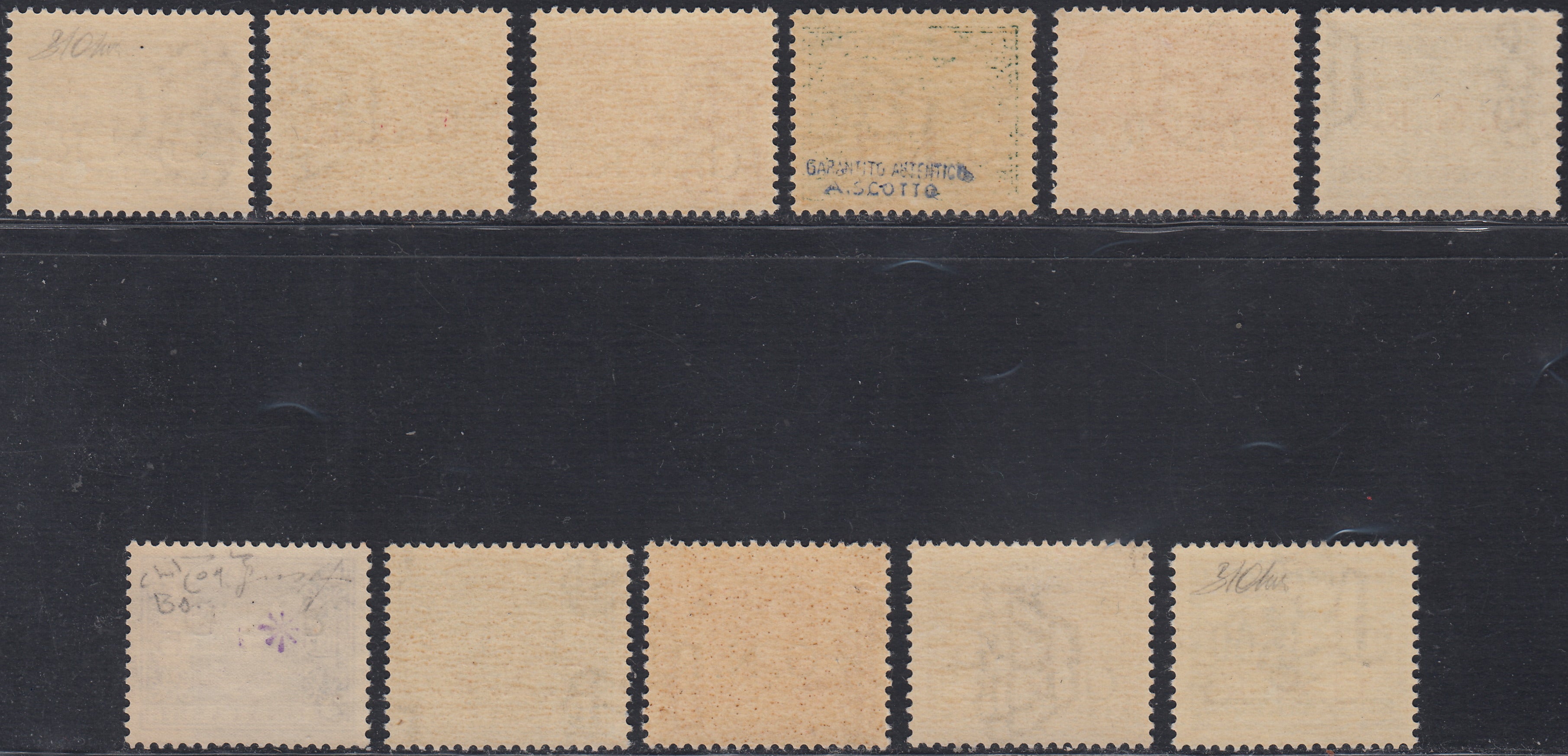 RSI552 - 1944 - Kingdom tax stamps overprinted GNR Brescia of the 1st type complete new series with intact rubber (47/I - 57/I)