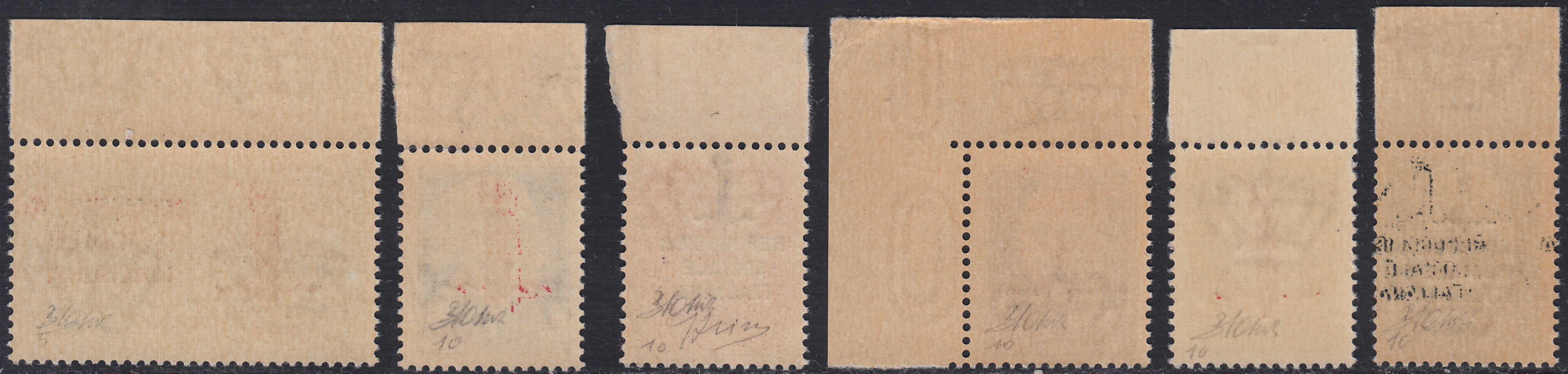 RSI570 - 1944 - Francobolli di Regno soprastampati, sei valori della tiratura di GENOVA nuovi gomma integra (491/5 + E21)