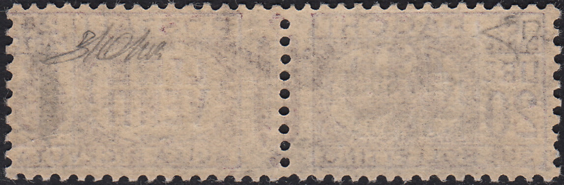 RSI585 - 1944 - Pacchi Postali di Regno soprastampati, L. 20 lilla bruno nuovo con gomma integra (47)