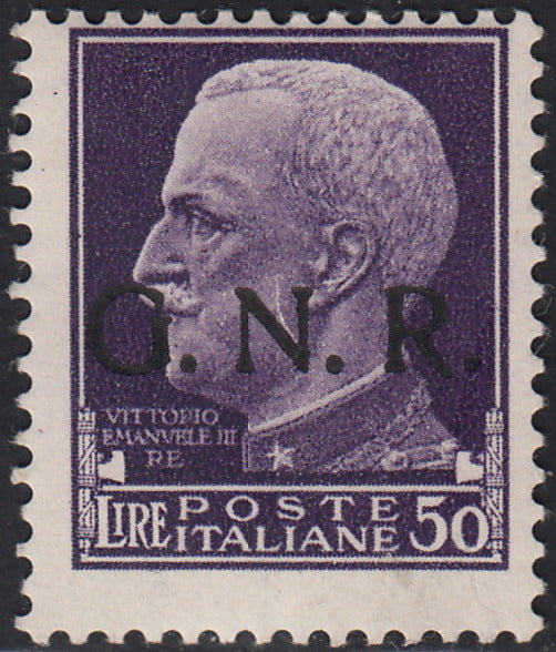 1944 - GNR Brescia Espresso of L. 1.25 complete sheet of 50 copies, new with full gum intact. (19/II).