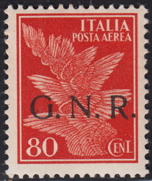 RSI5945 - 1944 - GNR tiratura di Brescia, Posta Aerea c. 80 arancio nuovo con gomma integra (120/I)
