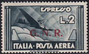 RSI5946 - 1944 - GNR tiratura di Brescia, Posta AereaL, 2 ardesia con soprastampa del II tipo nuovo con gomma originale (125/II)