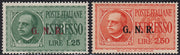 RSI598 - 1944 - GNR tiratura di Brescia, Espressi L. 1,25 verde e L. 2,50 arancio con soprastampa di Brescia del III tipo nuovi con gomma originale (19/III, 20/III)
