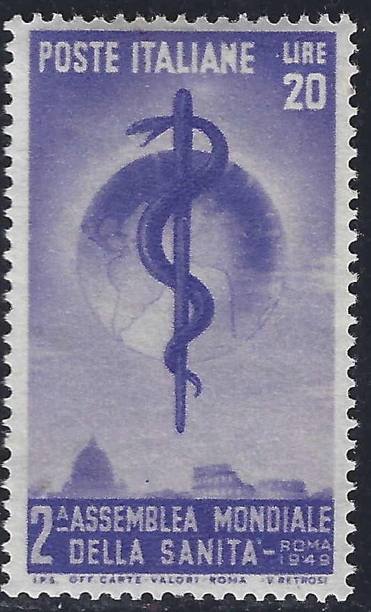 Rep19 - 1949 - 2a assemblea dell'Organizzazione Mondiale della sanità, L.20 violetto nuovo gomma integra (607)
