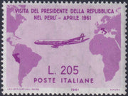 REP204 - 1961 - Visita del Presidente Gronchi, 205 L. lilla rosa, nuovo gomma integra (921)