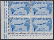 REP206 - 1961 - Visita del Presidente Gronchi nell'America Latina, serie di tre valori in quartine nuove con gomma integra (918/920)