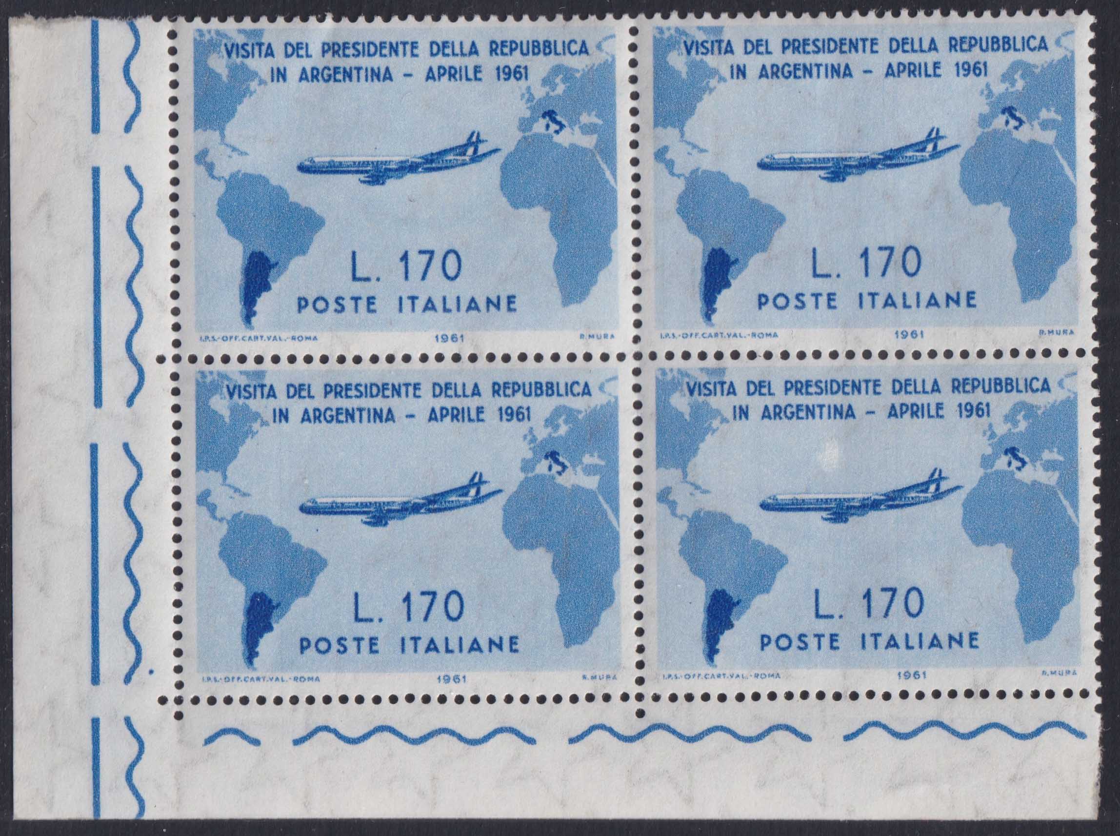 REP34 - 1948 - Filigrana rueda alada, Santa Caterina juego completo de PO + PA gomas nuevas intactas (574/77 + A146/7)