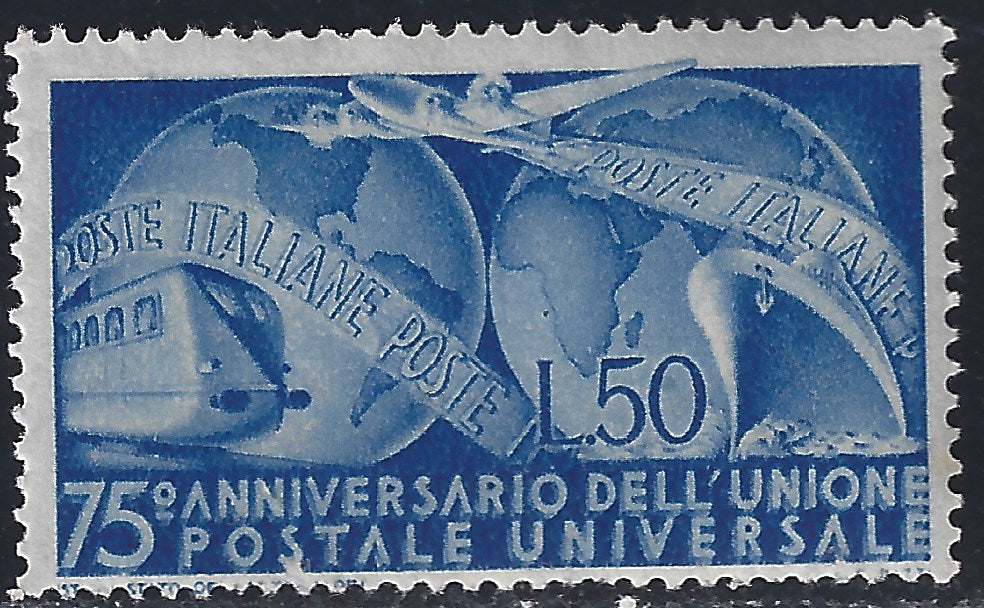 Rep26 - 1949 - 75th anniversary of the UPU, L. 50 new light blue rubber (599) 