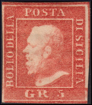 1859 - 1/2 orange grain I table paper of Palermo retouching n. 19 new with intact rubber (1)