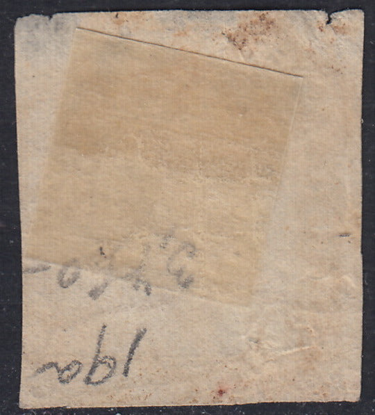 1859 - 10 grain indigo black paper from Naples new with original gum (12a) 