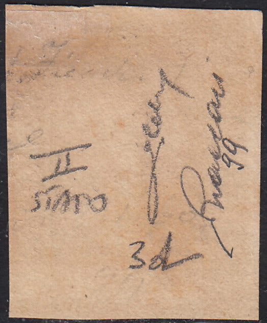 1859 - 10 grain indigo black paper from Naples new with original gum (12a) 