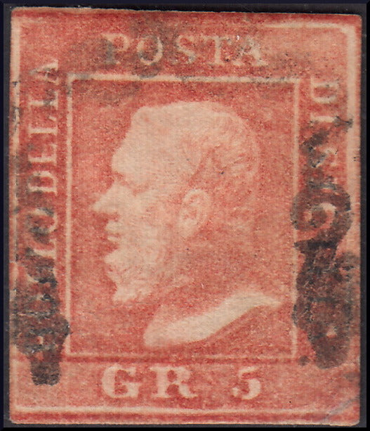 1859 - 1/2 orange grain I table paper of Palermo retouching n. 19 new with intact rubber (1)