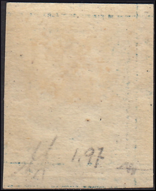 SIC67 - 1859 - Effigie di Federico II di Borbone, 2 grana azzurro I tavola carta di Palermo pos. 97 nuovo (6)