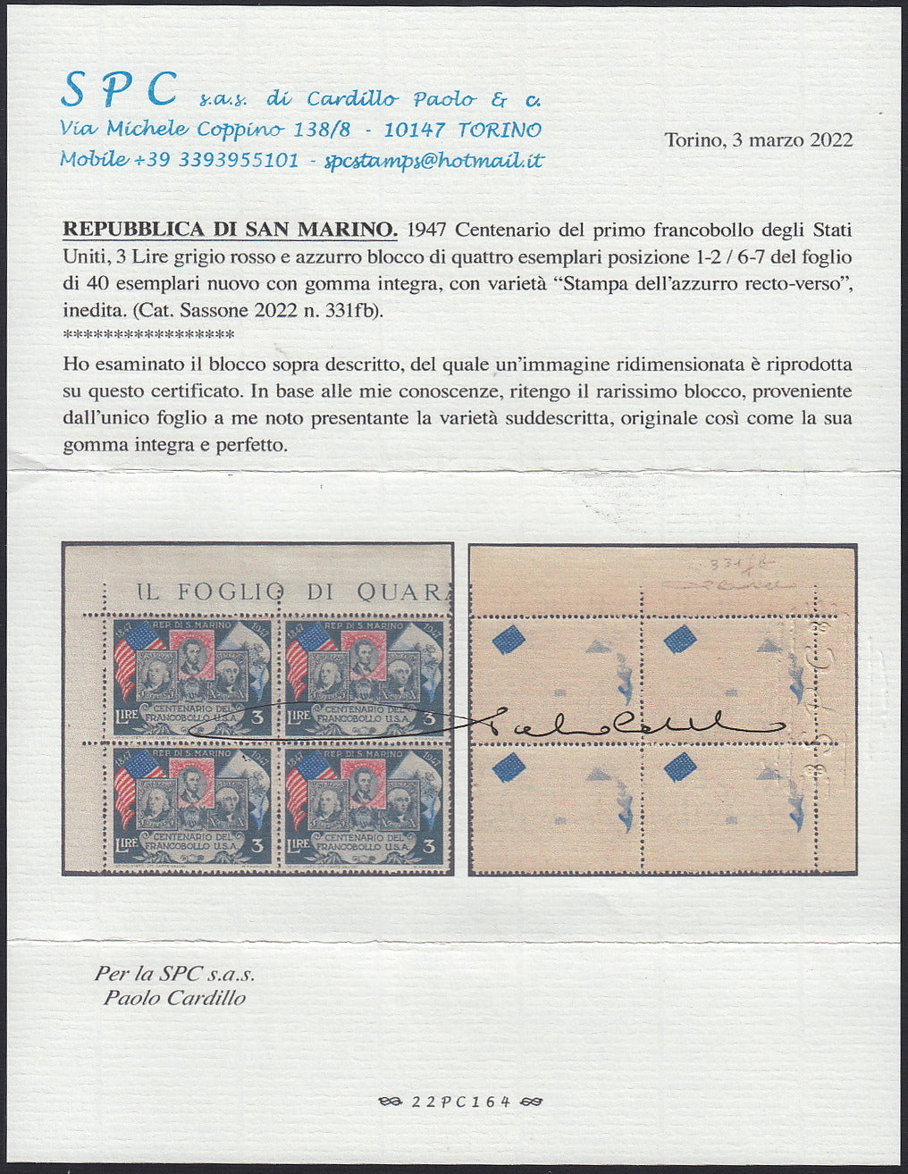 SM54 - 1961 - UNITED EUROPE, L. 500 green and brown mint with intact gum (568)