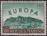 SM54 - 1961 - EUROPA UNITA, L. 500 verde e bruno nuovo con gomma integra (568)