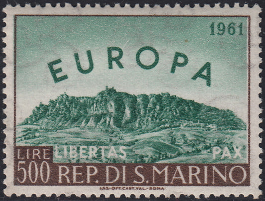 SM54 - 1961 - EUROPA UNITA, L. 500 verde e bruno nuovo con gomma integra (568)