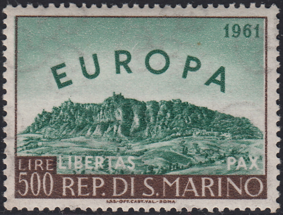 SM54 - 1961 - EUROPA UNITA, L. 500 verde e bruno nuovo con gomma integra (568)