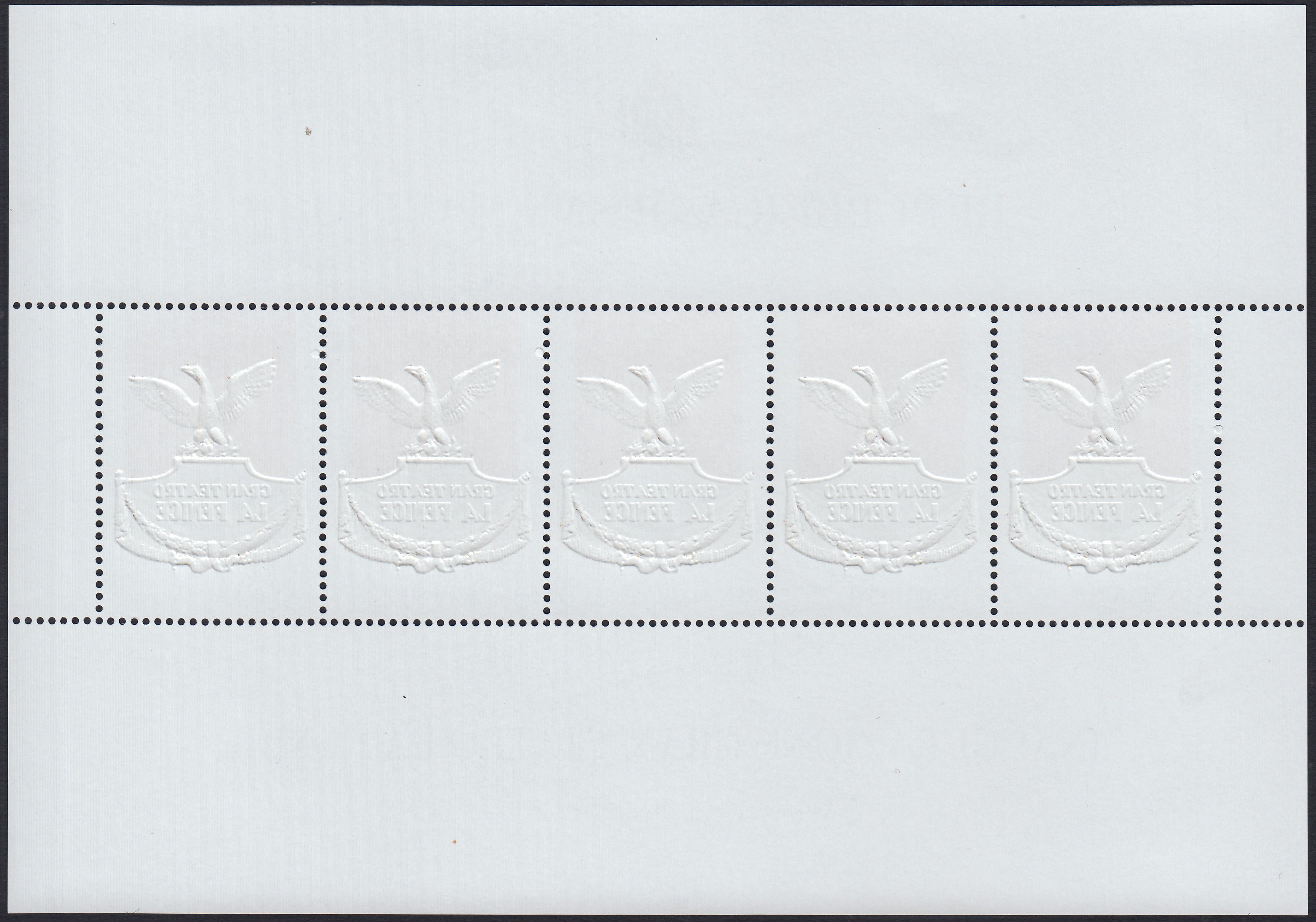 SM98 - 2003 - Inaugurazione del Teatro La Fenice, francobollo n. 1962 stampato in foglietto da 5 esemplari nuovo gomma integra (73)