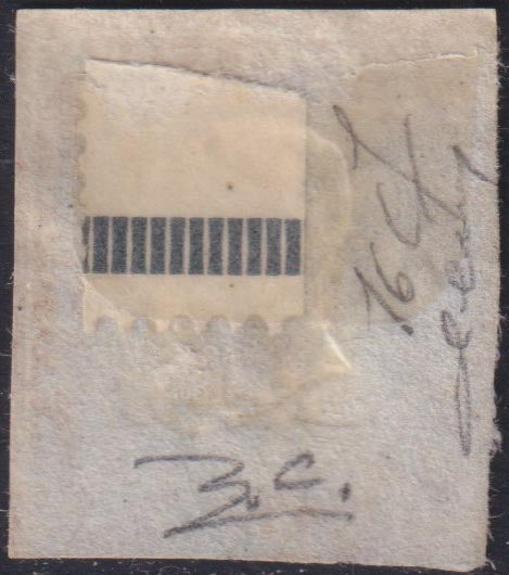 SARD1068 - 1860 - IV emissione c. 40 rosa lilla violaceo usato con impronta di BERCAMO, rarissima tonalità di colore (16Cf)