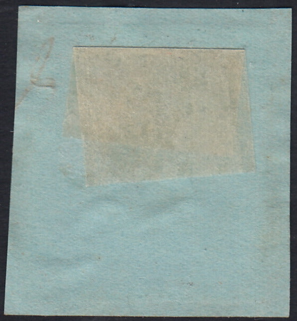 1860 - 1/2 dark blue tornese called "Croce di Savoia" used in the IL PAESE newspaper of 1/1/1861 (16b)